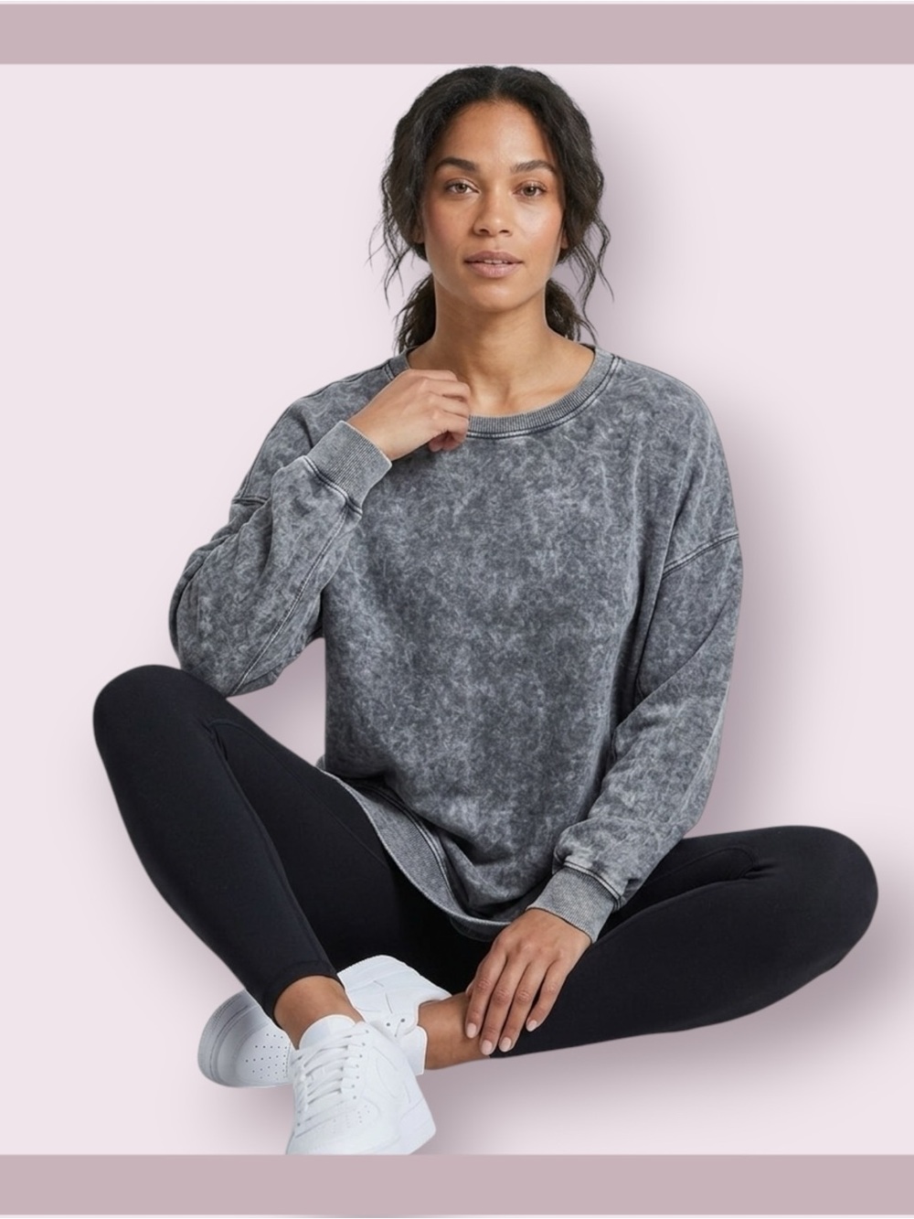 Like Love Acid Washed French Terry Sweatshirt